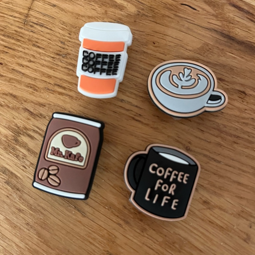 Coffee Themed Enamel Pins Set